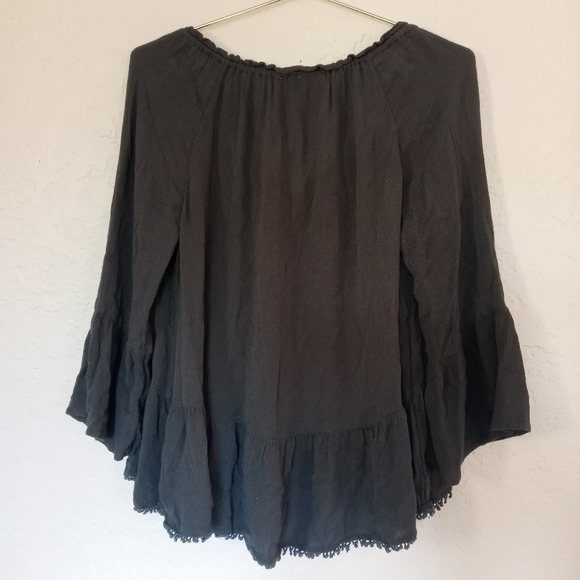 AERIE Grey Peplum Blouse Size Small - Picture 5 of 6